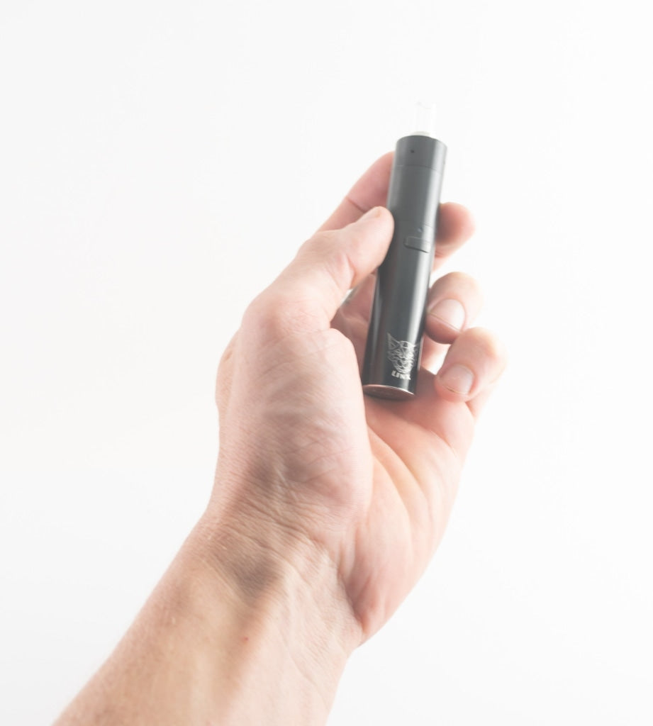Linx Blaze black with white background in hand